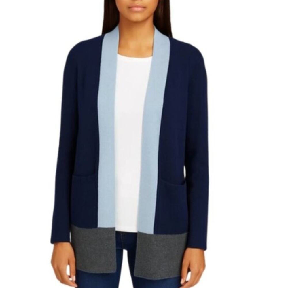 Cashmere Stitch fix women's‎ color block cardigan Size Small Quiet Luxury Office
